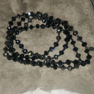 Elegant Black Beaded Necklace